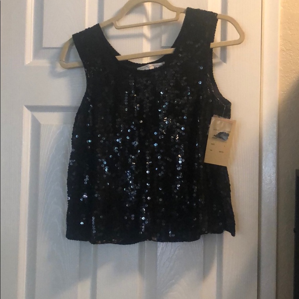 Black sequin tank